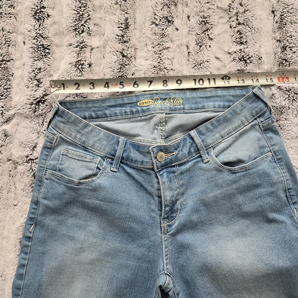 Old Navy ROCK STAR Women's Sky Blue‎ Skinny Crop Jeans - Like New - Size 12